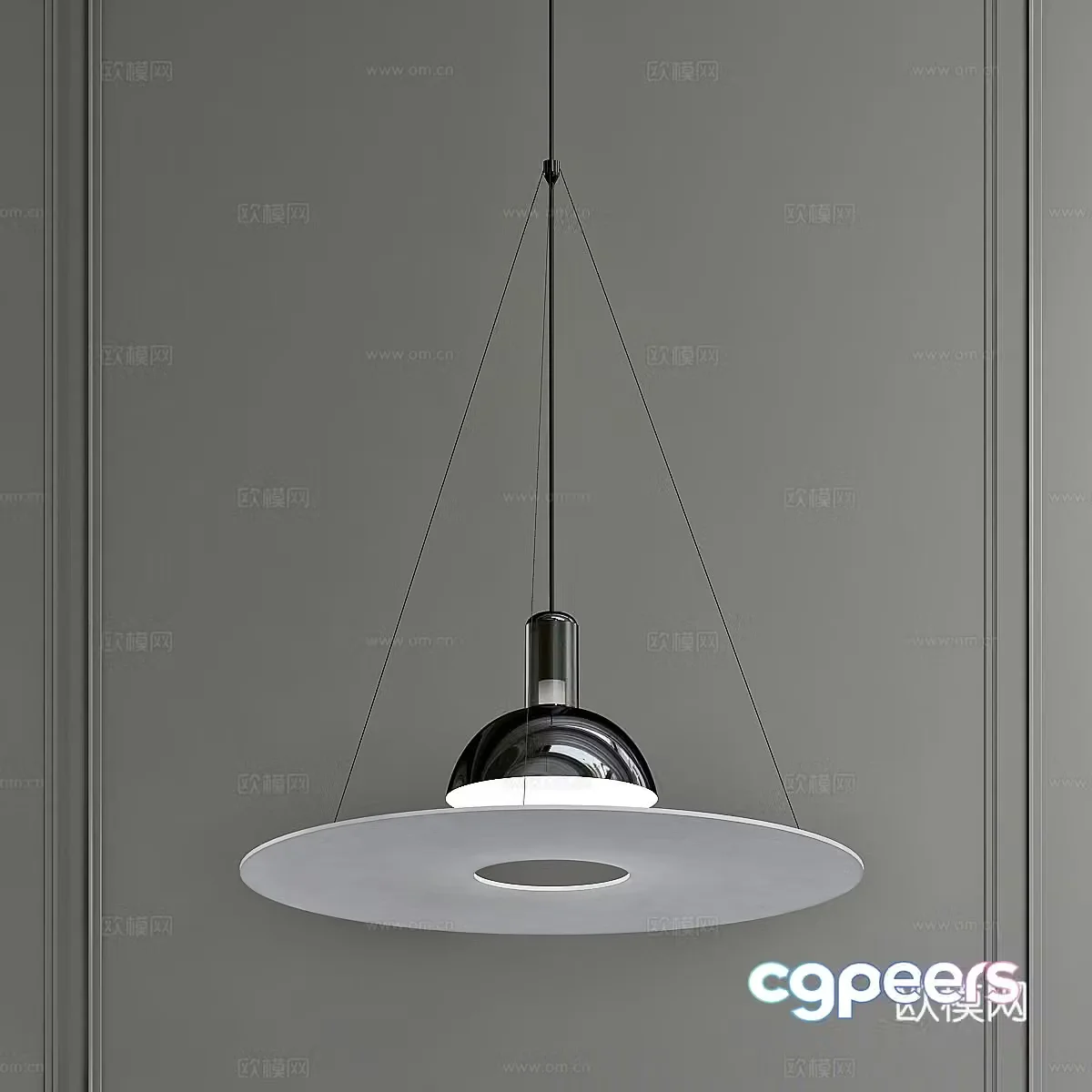 New Chinese style decorative chandelier 3D model