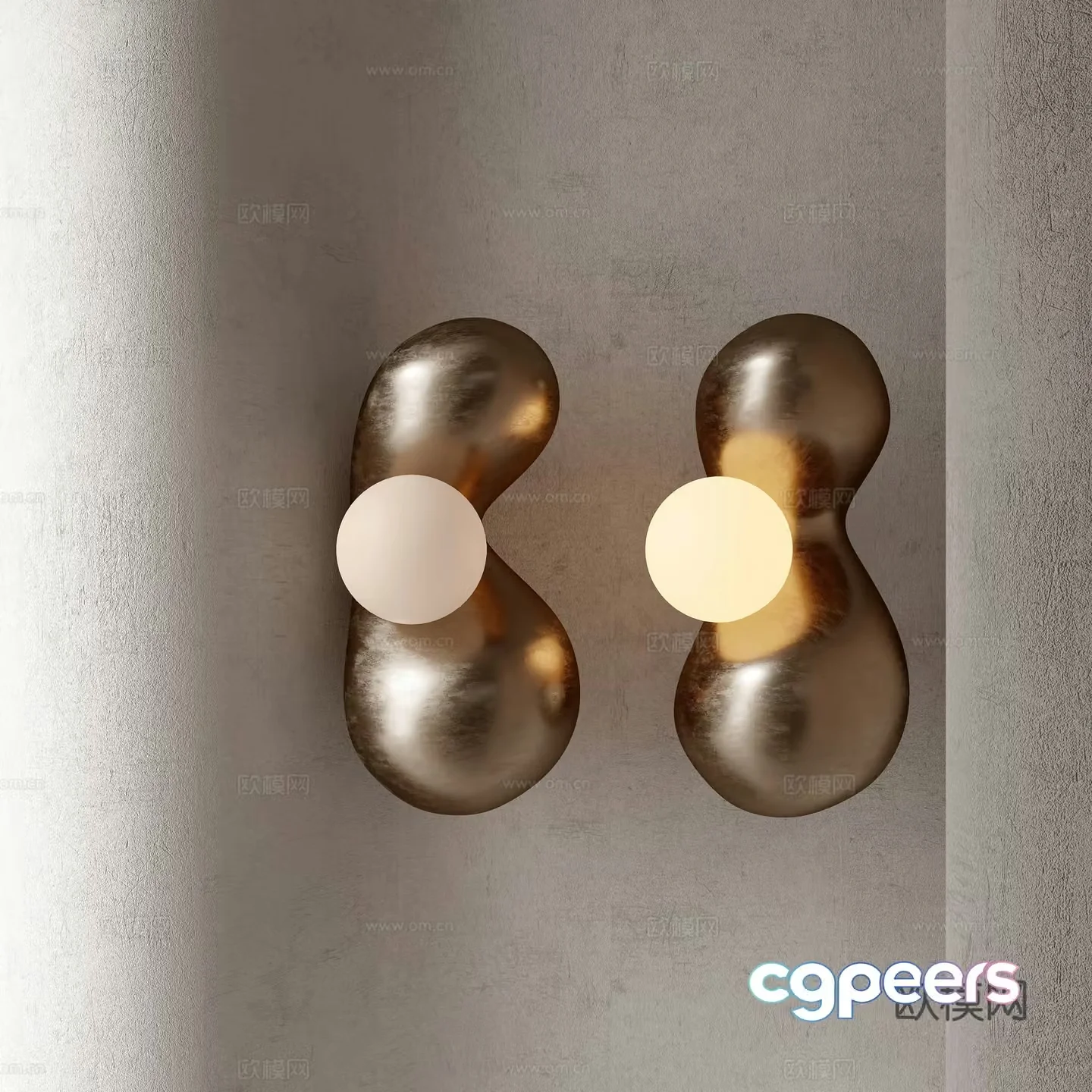 Modern metal wall lamp 3d model