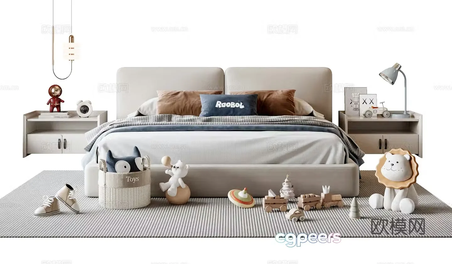 Modern children’s bed 3d model