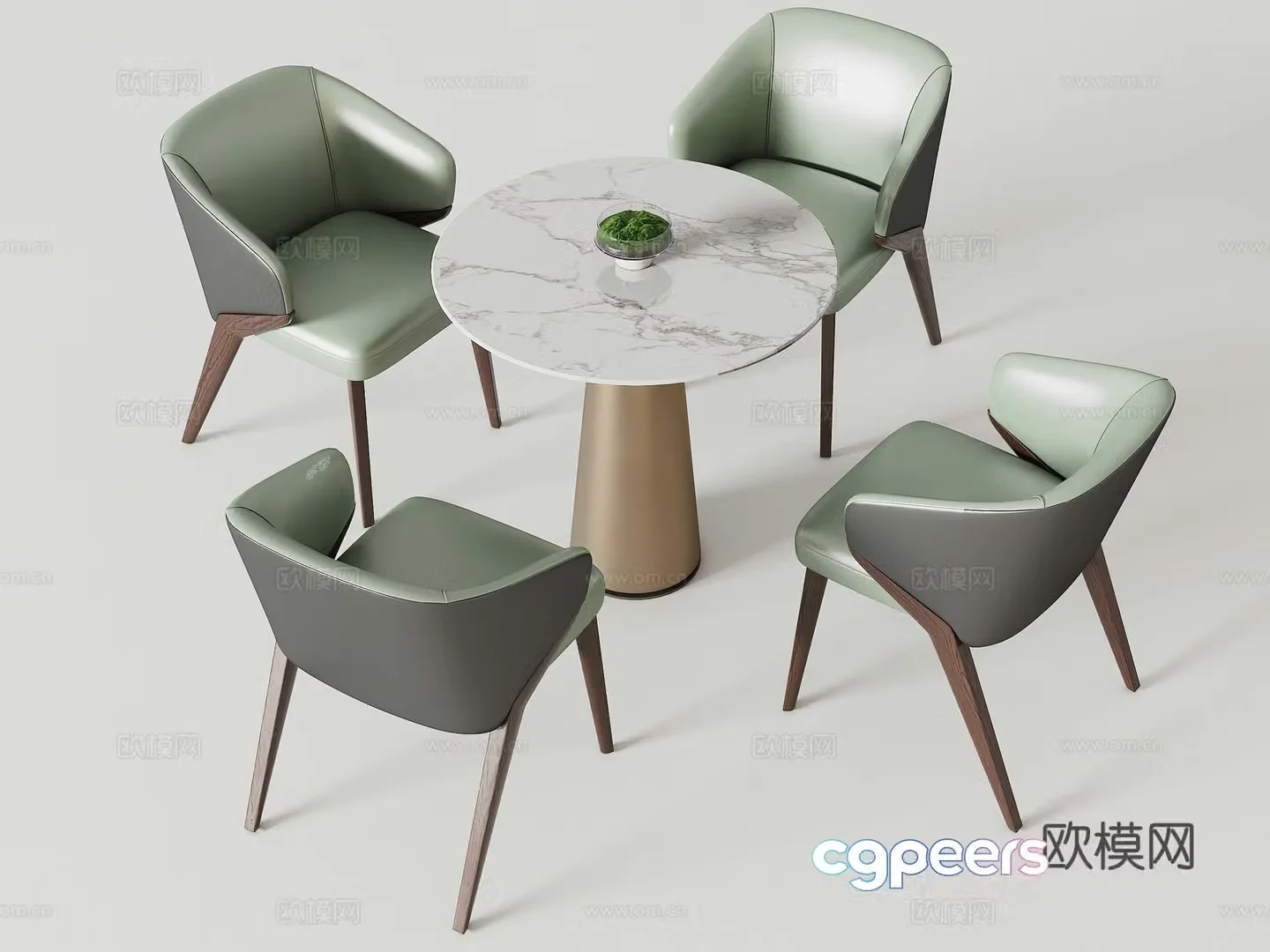 Negotiation table leisure table and chair combination 3D model