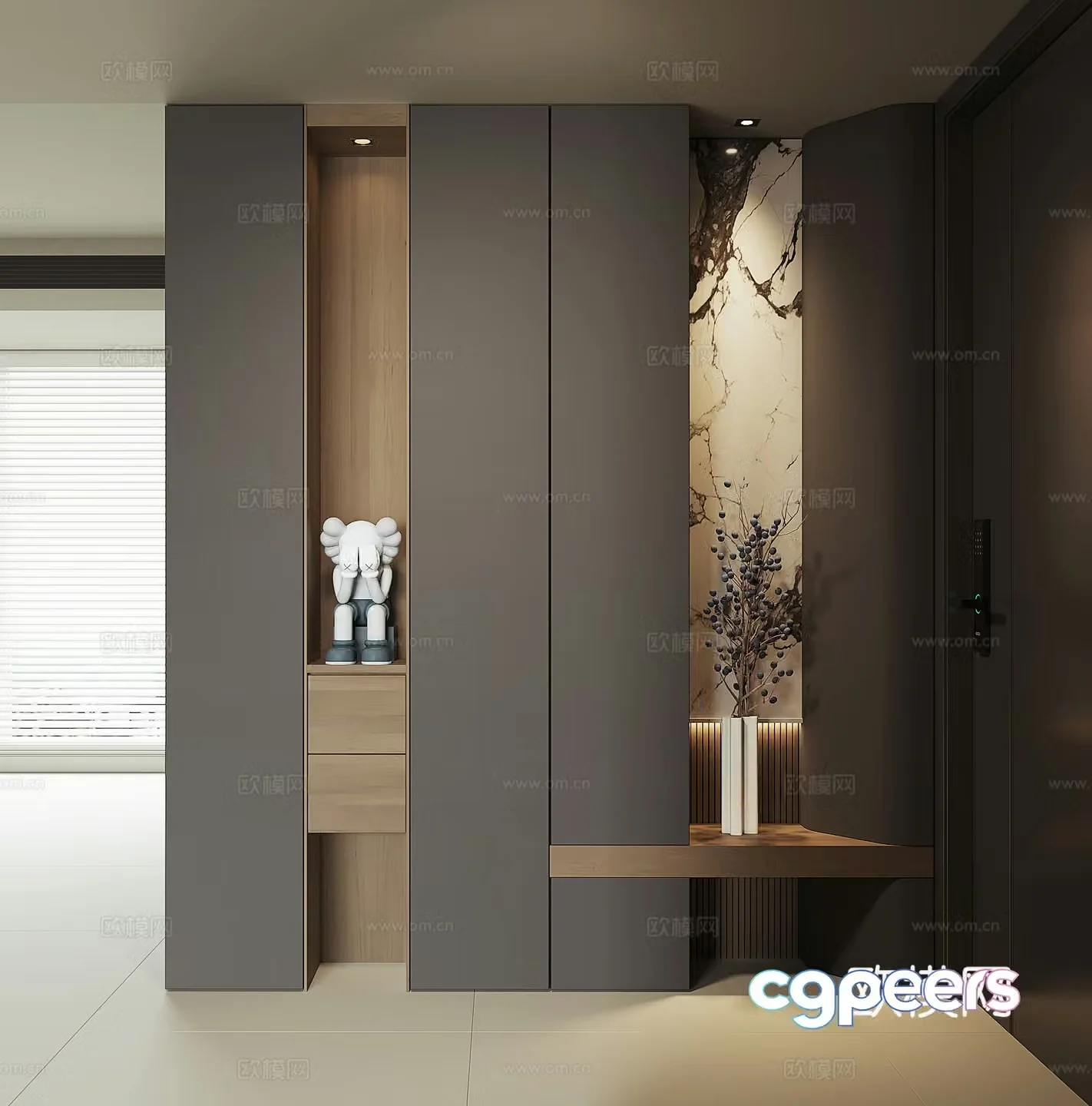 Modern entrance entrance door cabinet 3D model