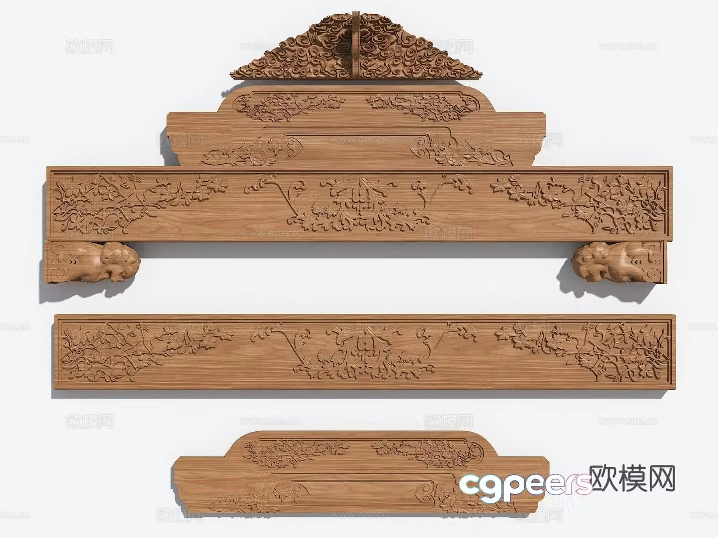 Ancient building structure Chinese style ancient building carving carved beams Ancient building doors and windows Ancient building carving 3D model