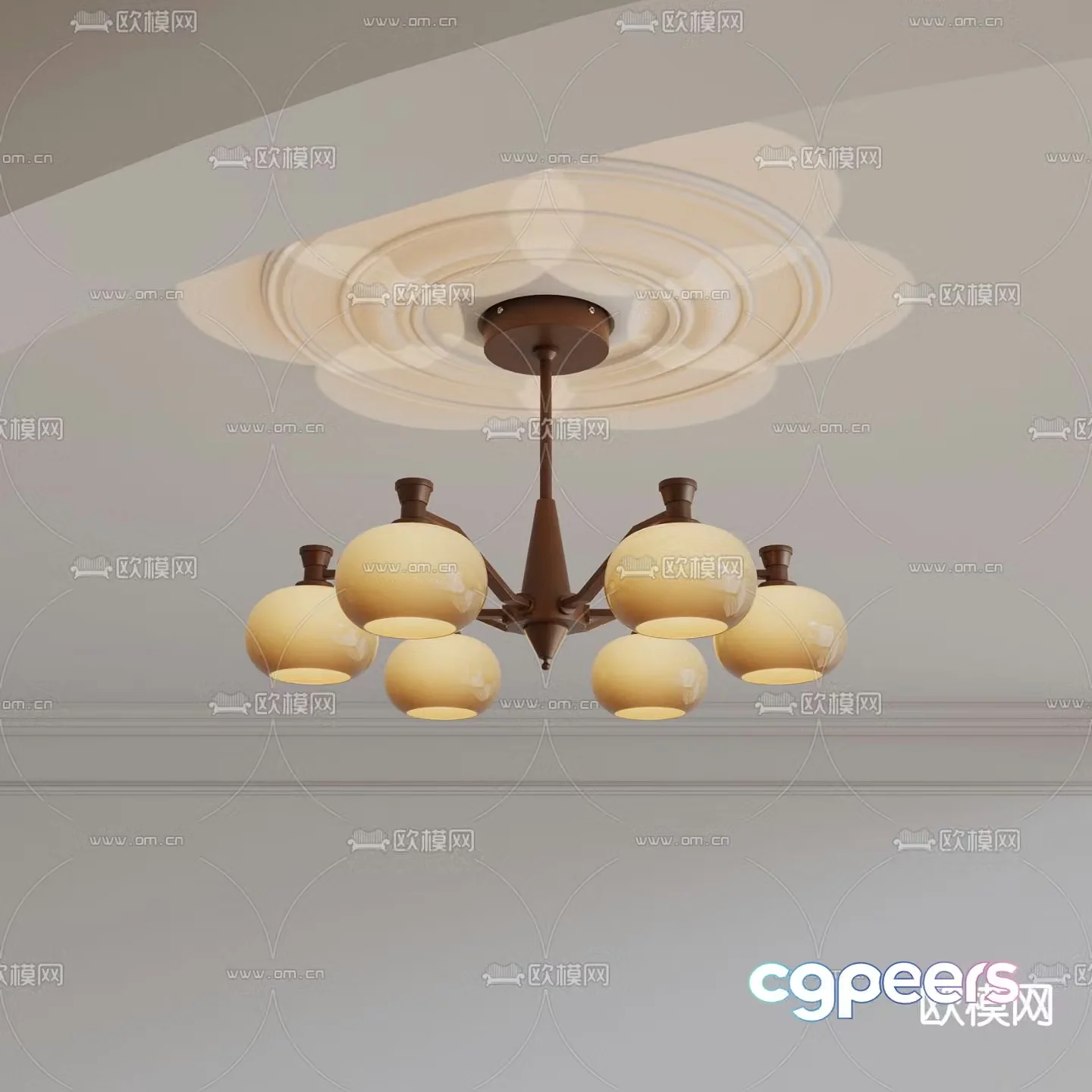 Medieval style chandelier hall chandelier 3d model