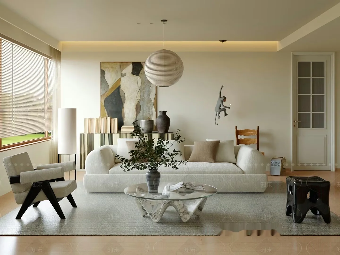 Modern Living Room 3D Model – 9102 – VRAY Render