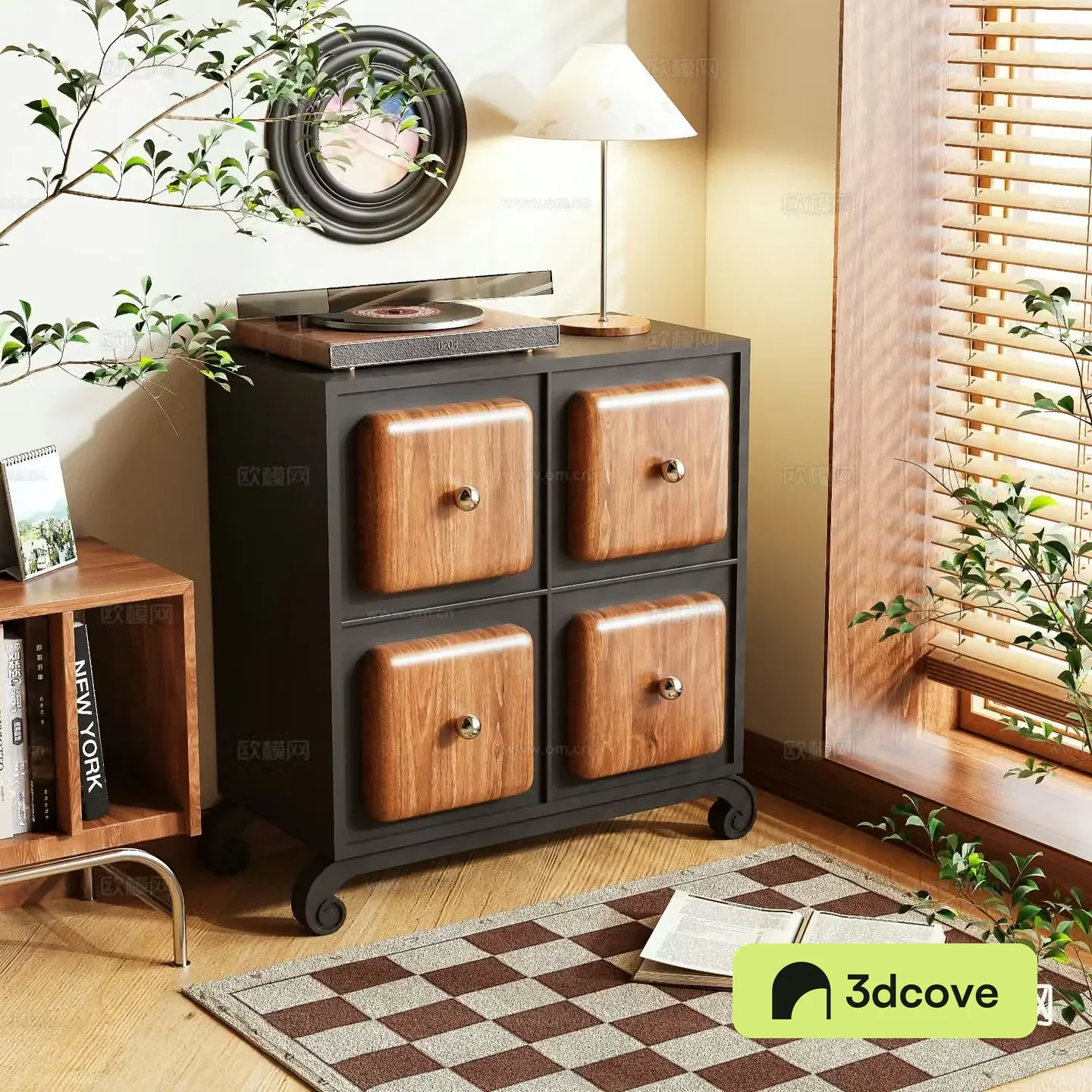 Medieval style side cabinet and entrance cabinet