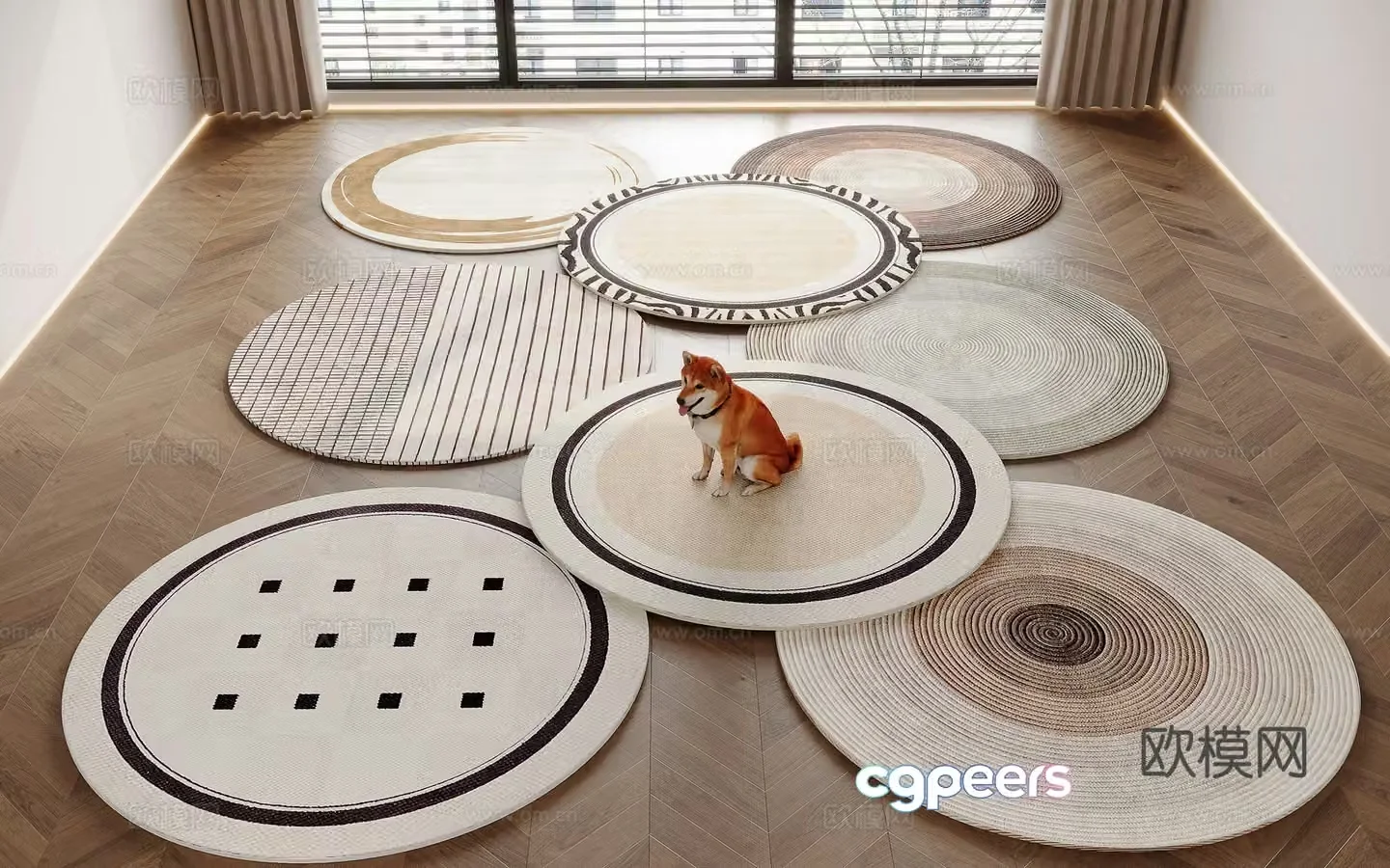 Modern round carpet 3d model