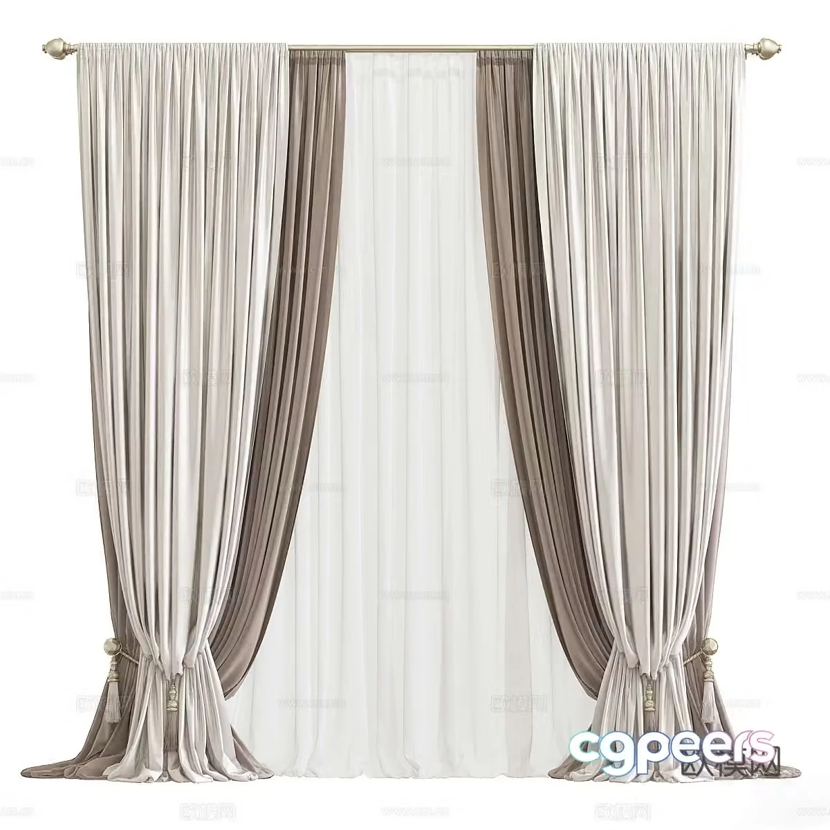Curtains Window Screen 3d model