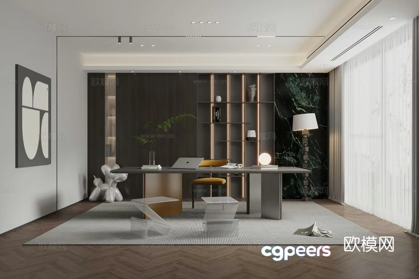 Modern study 3d model