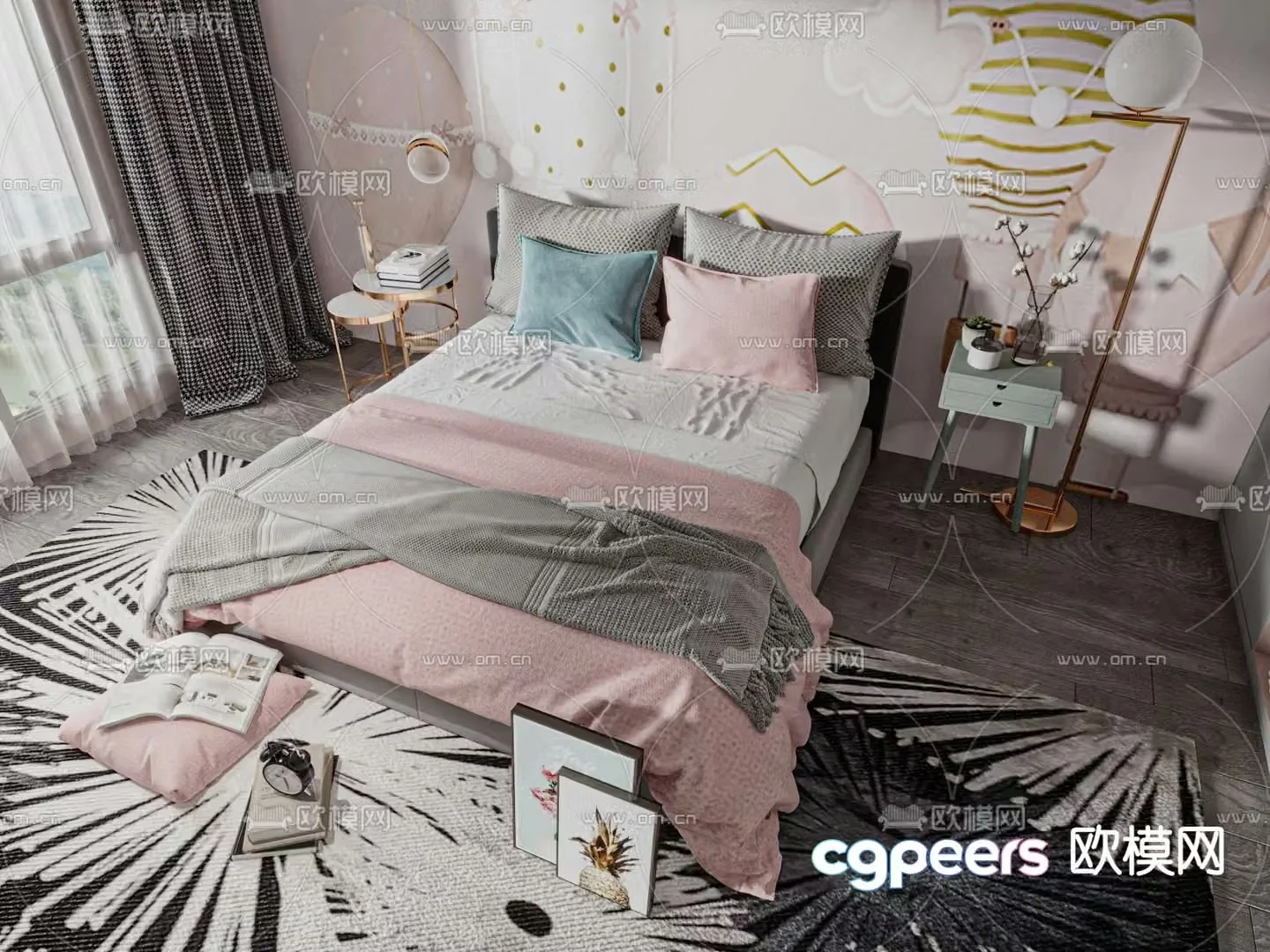 Modern children’s bed 3d model