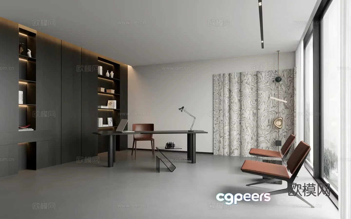 Modern study 3d model