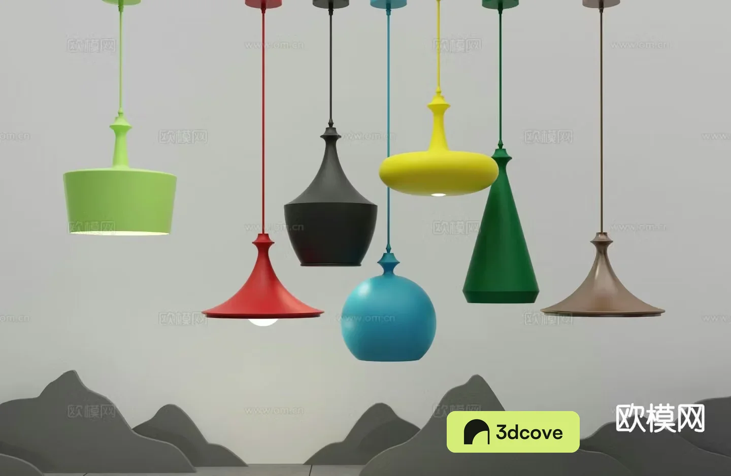 Modern colorful chandelier