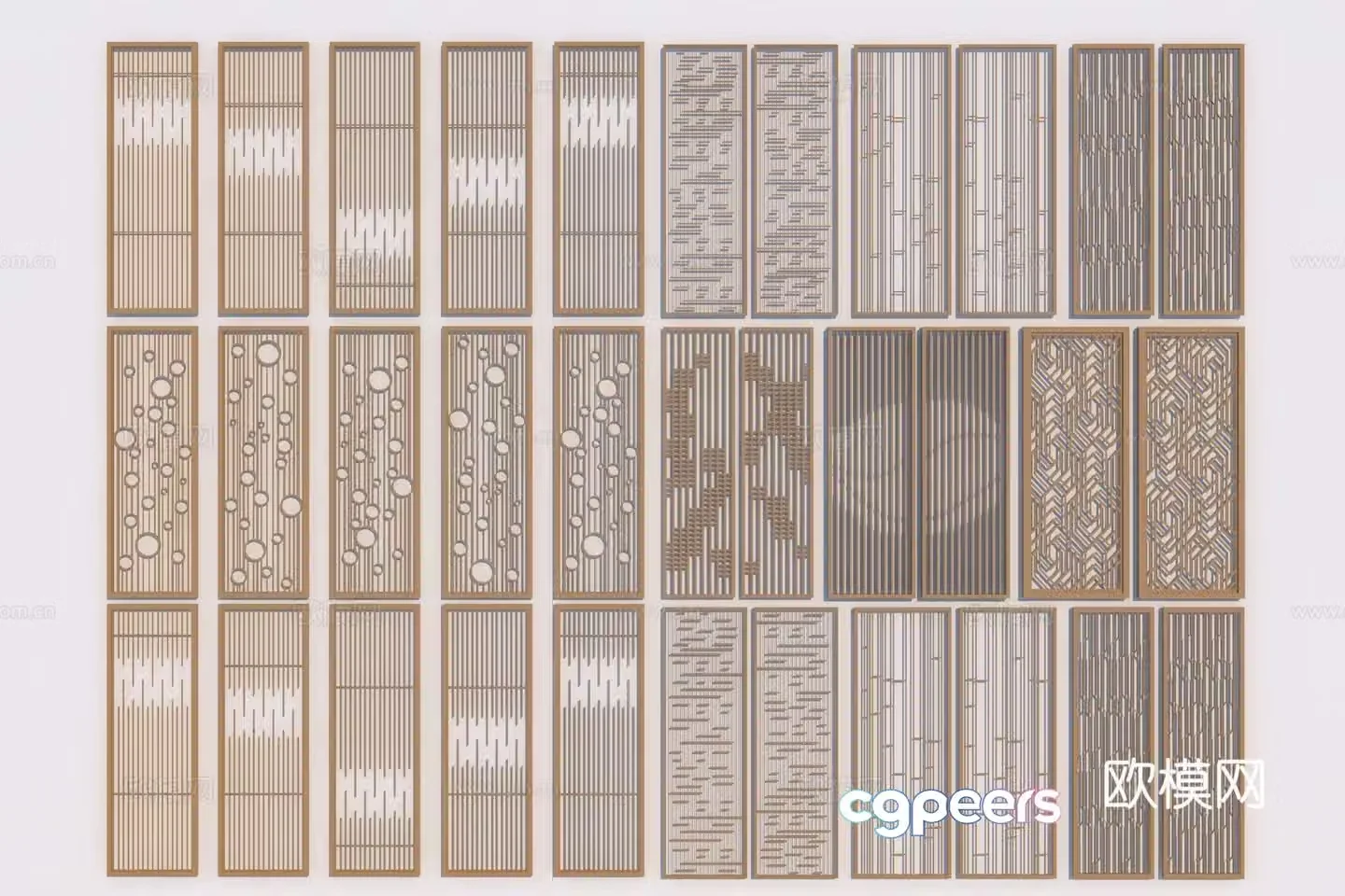 New Chinese style partition 3D model