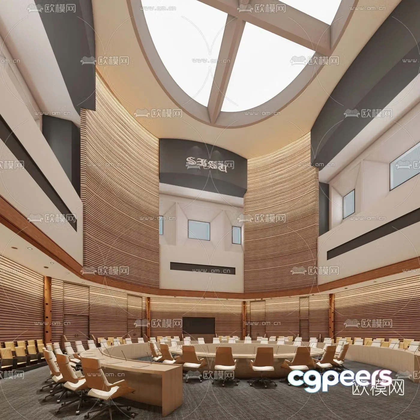 Modern hotel lecture hall conference hall 3d model