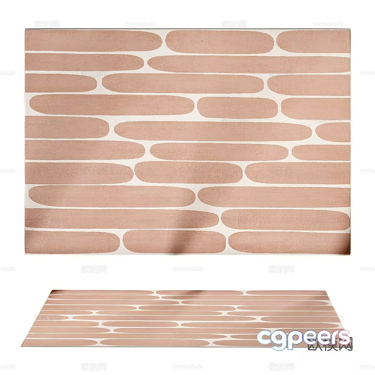 Modern cream style fabric carpet 3d model