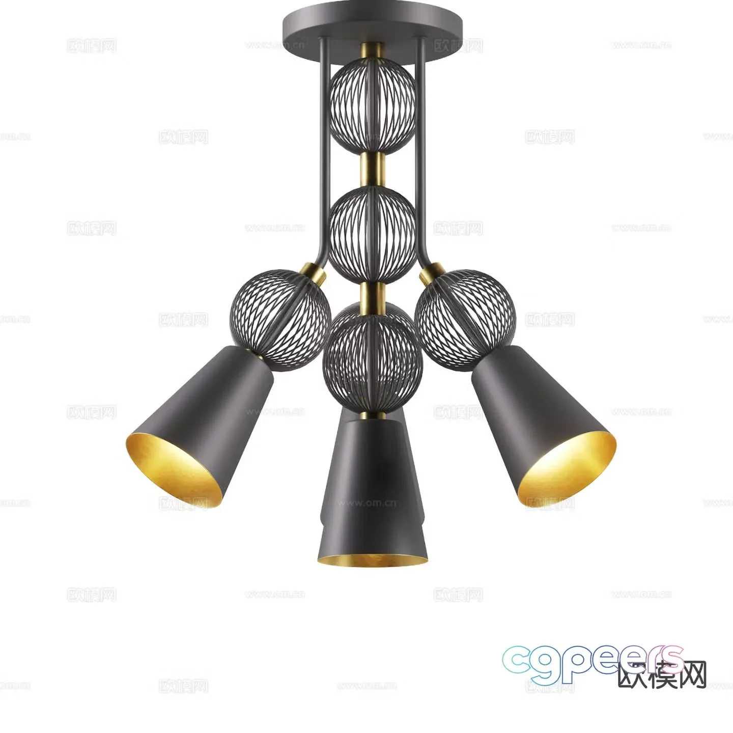 Simple European chandelier 3d model