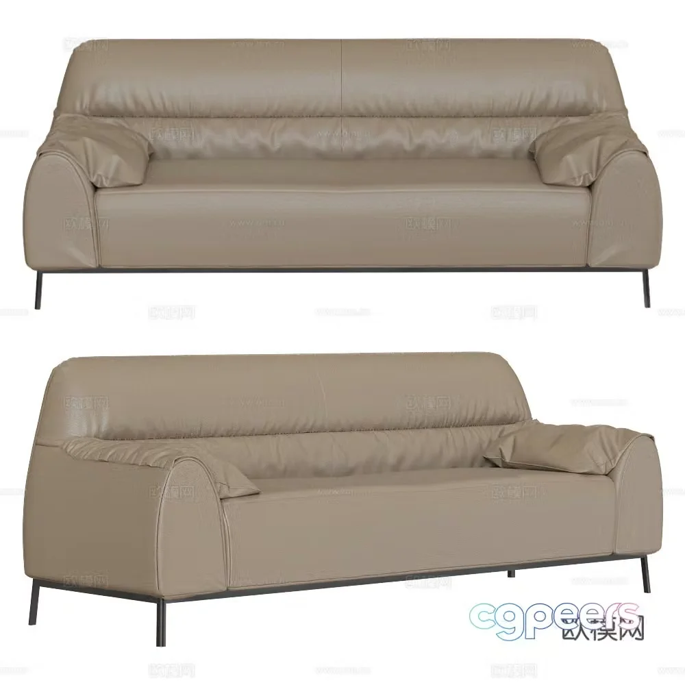 3d model of double sofa
