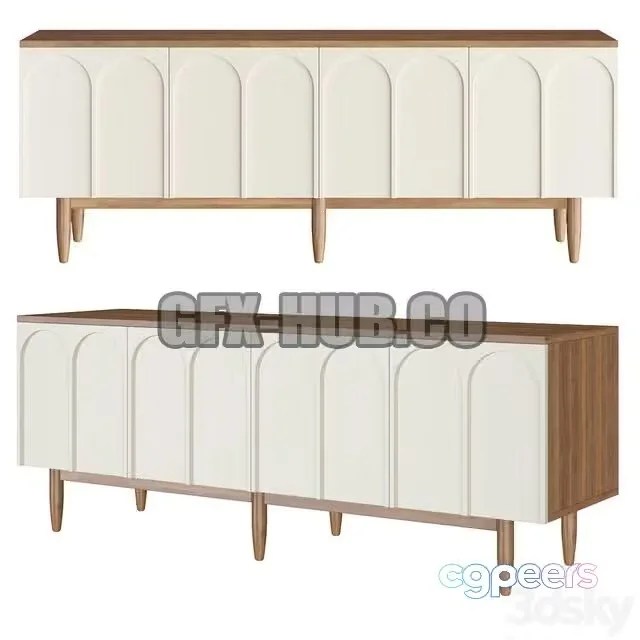 3ds Max Free – Chest of drawers with four arched doors Arka