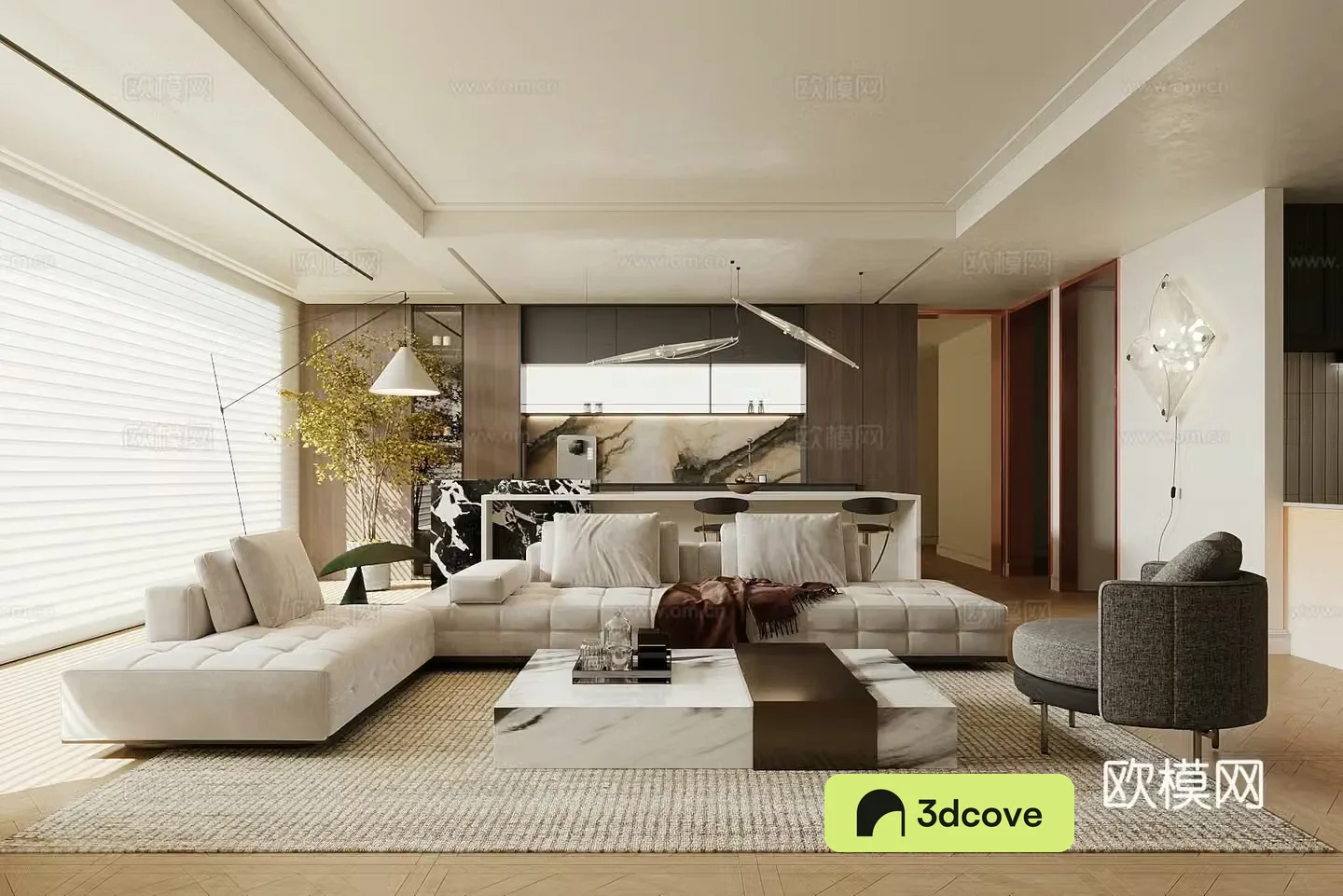 Modern home living room large living room horizontal living room sofa coffee table combination