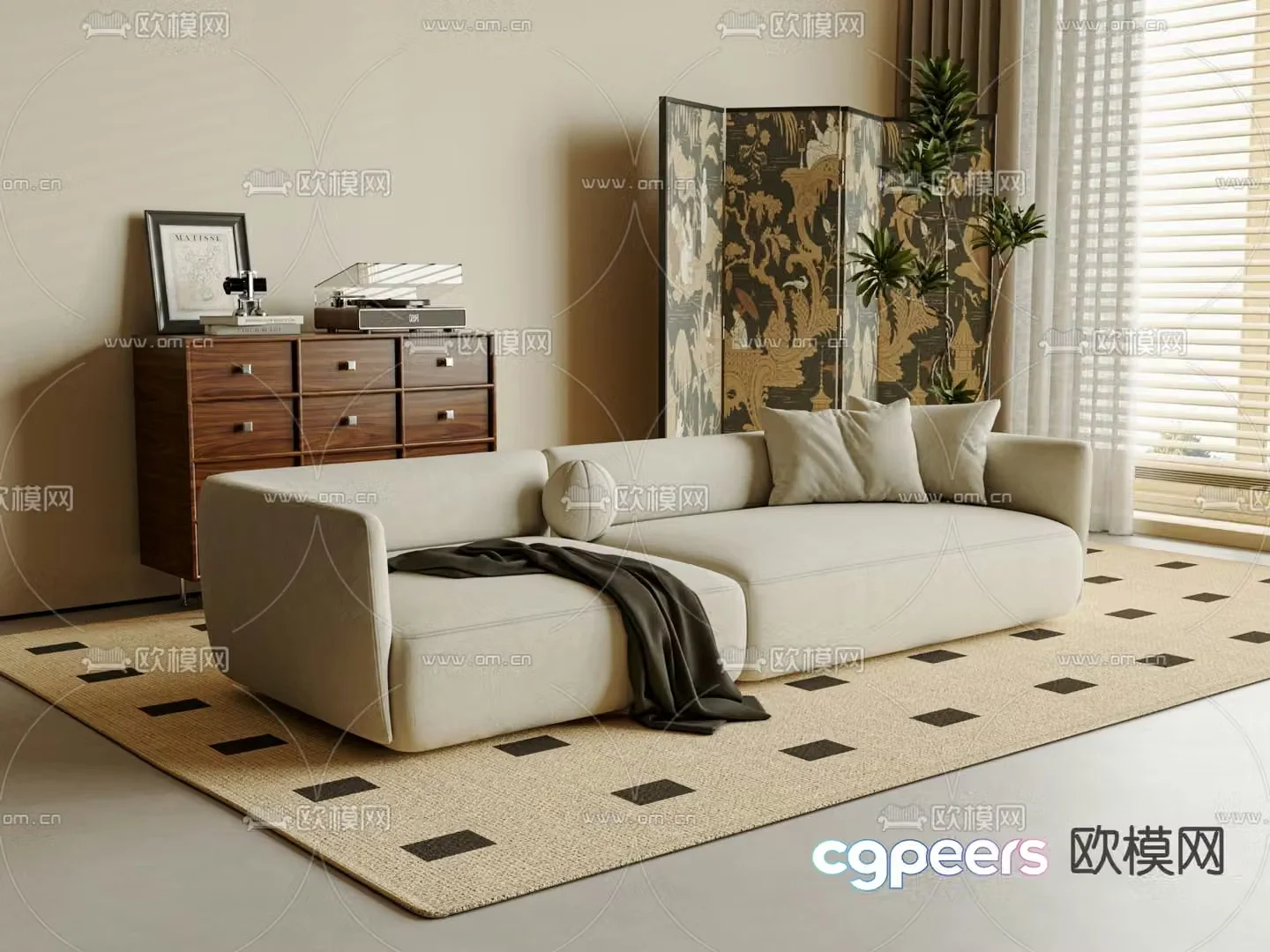 Medieval style sofa double sofa 3d model