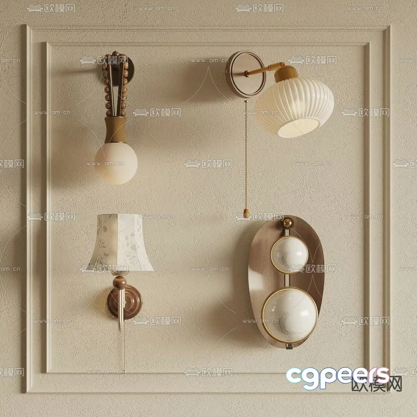 Medieval style wall lamp 3d model