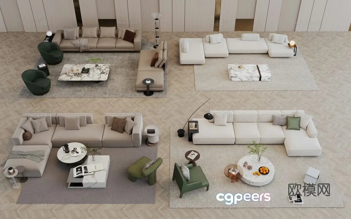 Modern sofa combination 3d model