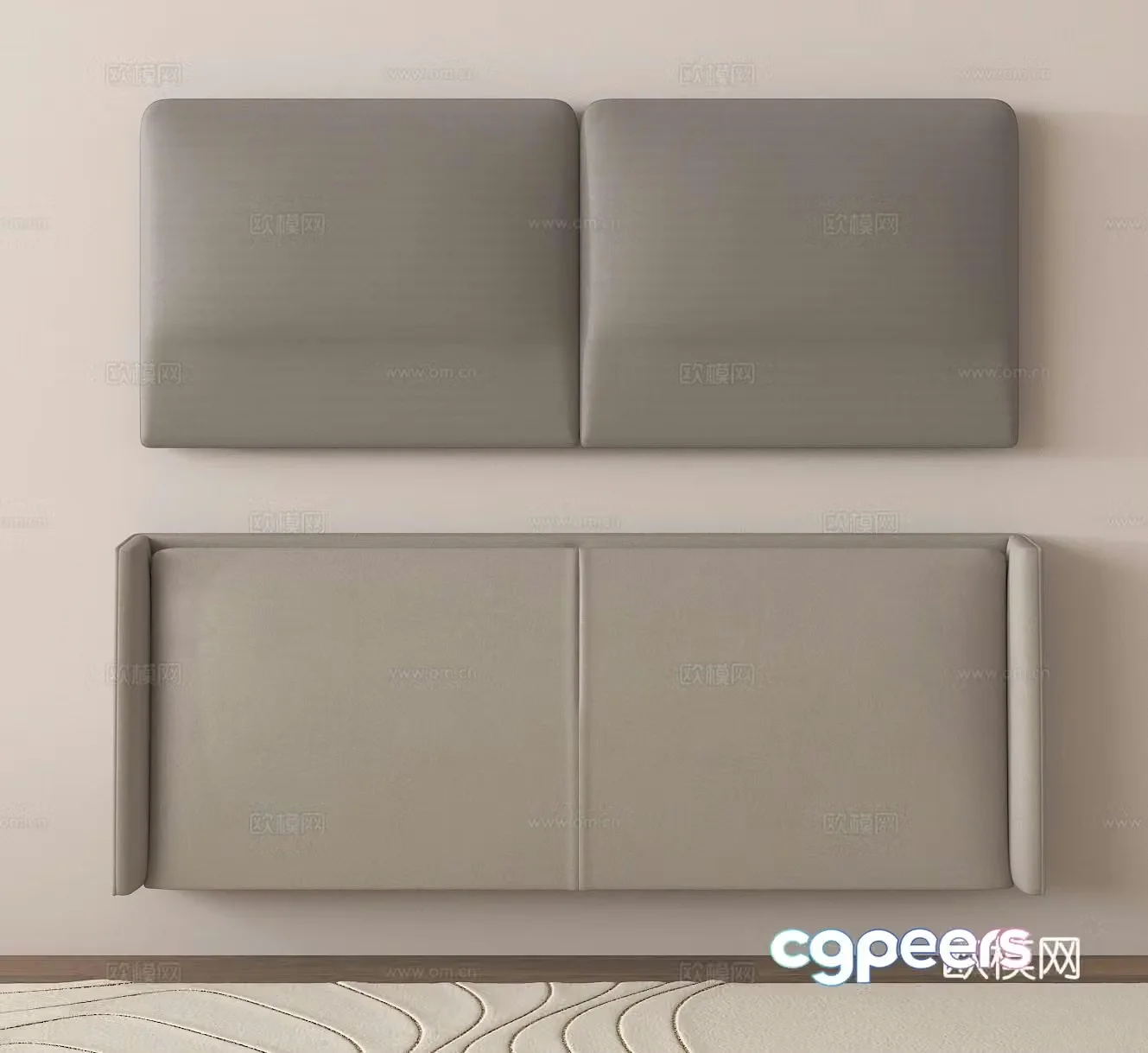 Bedside back bed backrest soft bag 3d model