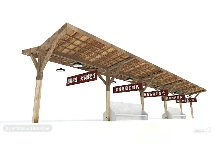 A Wooden Structure With Chinese Signs 3D Model – 14831 – VRAY Render