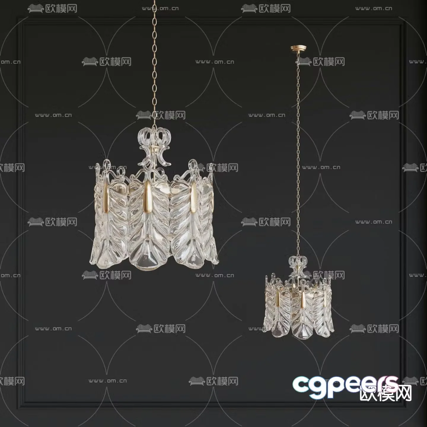 French chandelier crystal chandelier 3d model