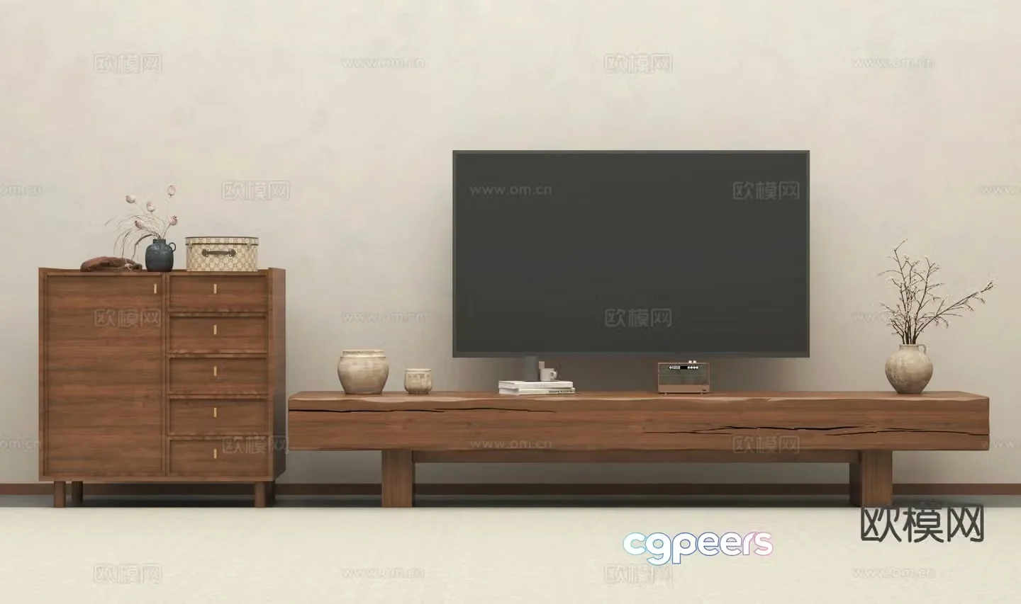 Wabi-sabi TV cabinet 3d model