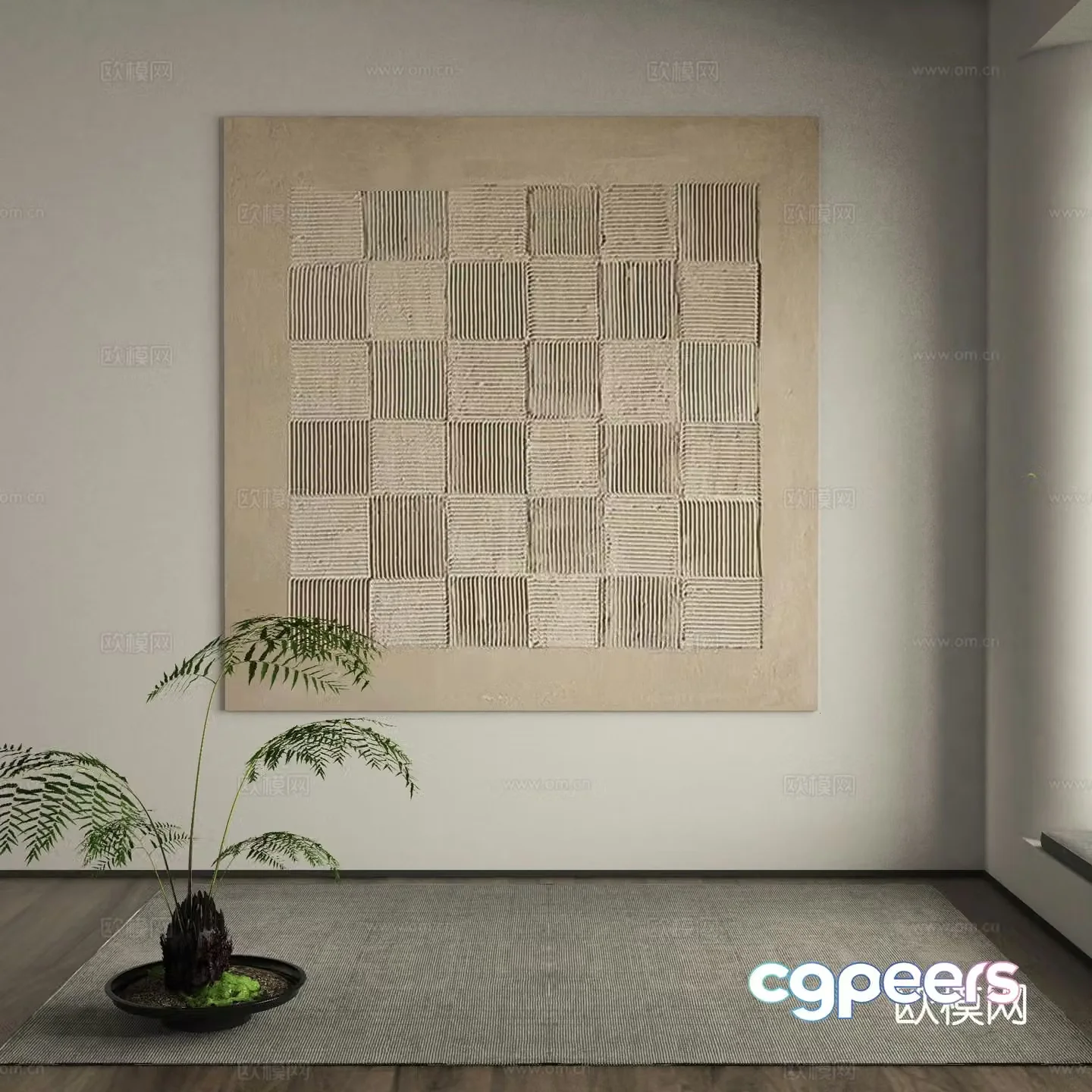 Modern texture painting decorative painting 3d model