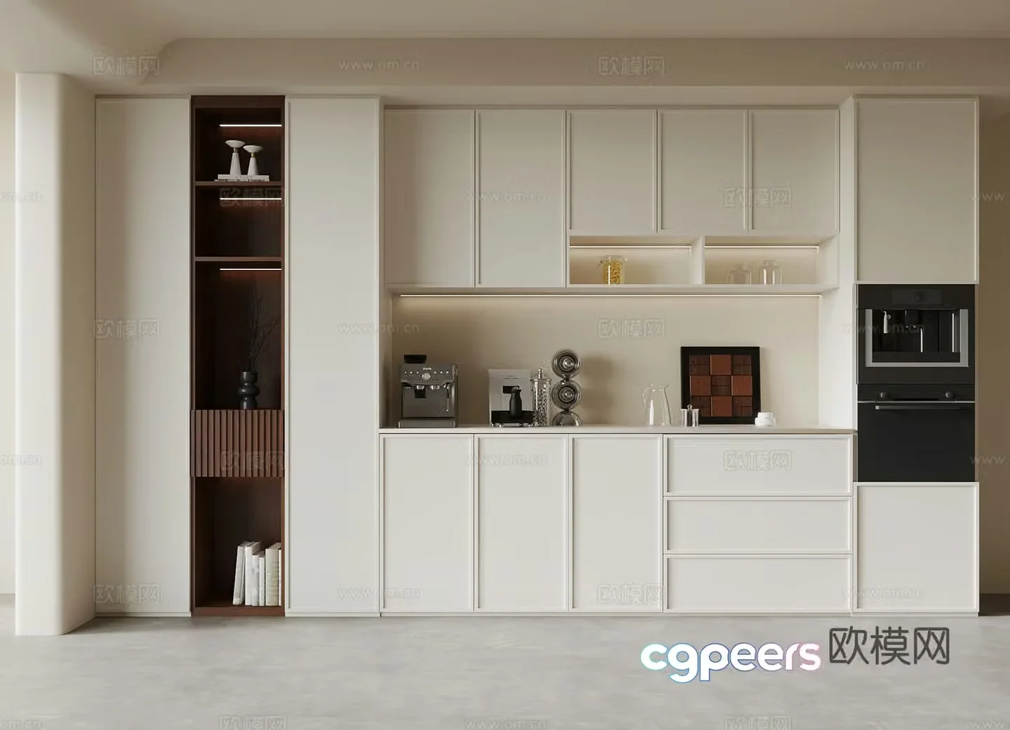 Cream style sideboard 3d model