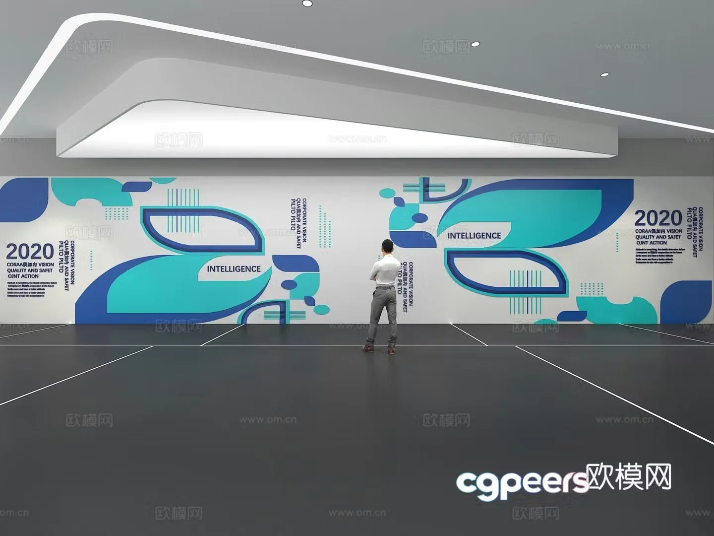 Cultural wall Corporate culture wall Education Theme wall Exhibition hall Campus culture Corridor 3D model
