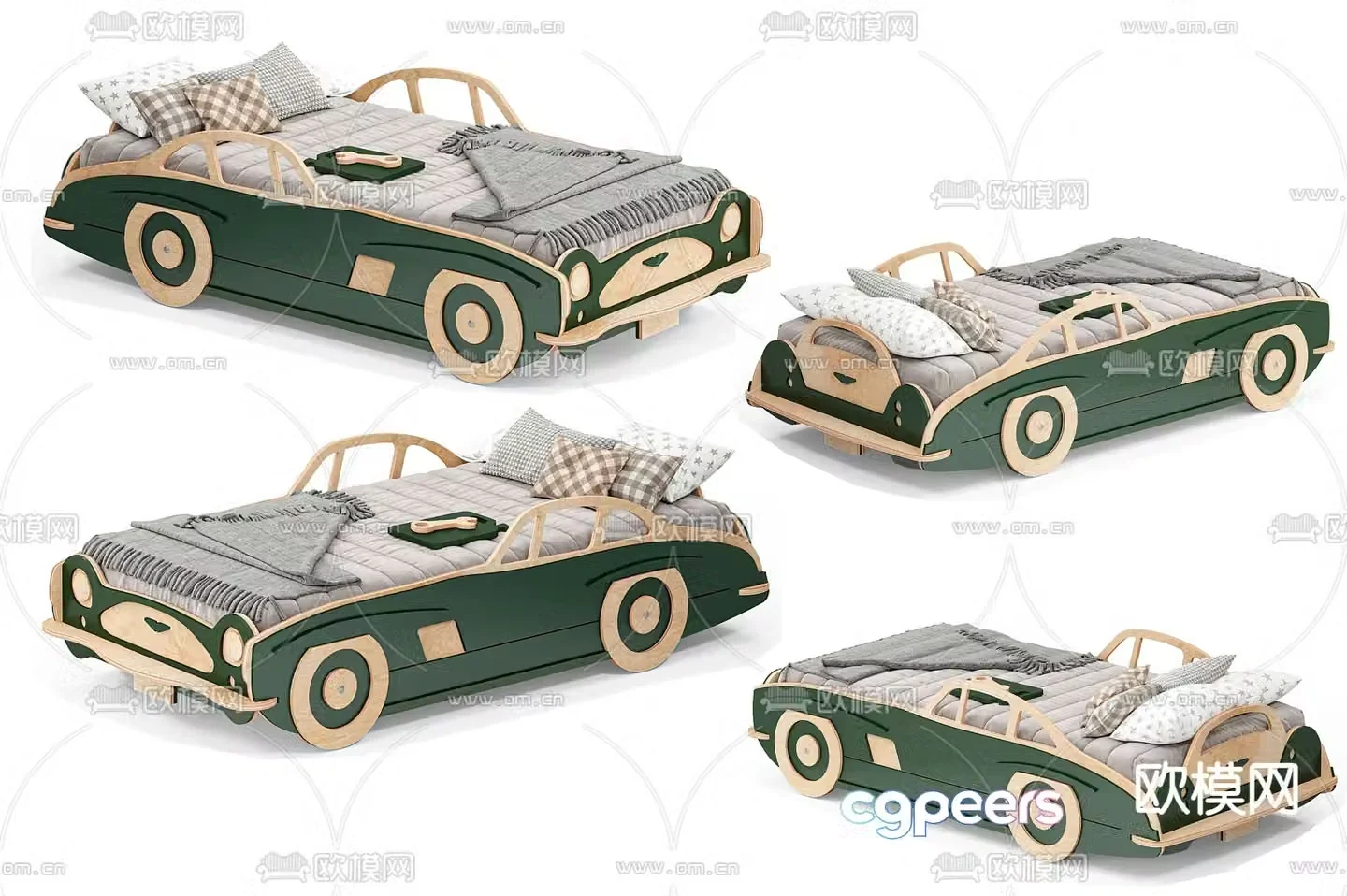 Children’s bed car bed 3d model