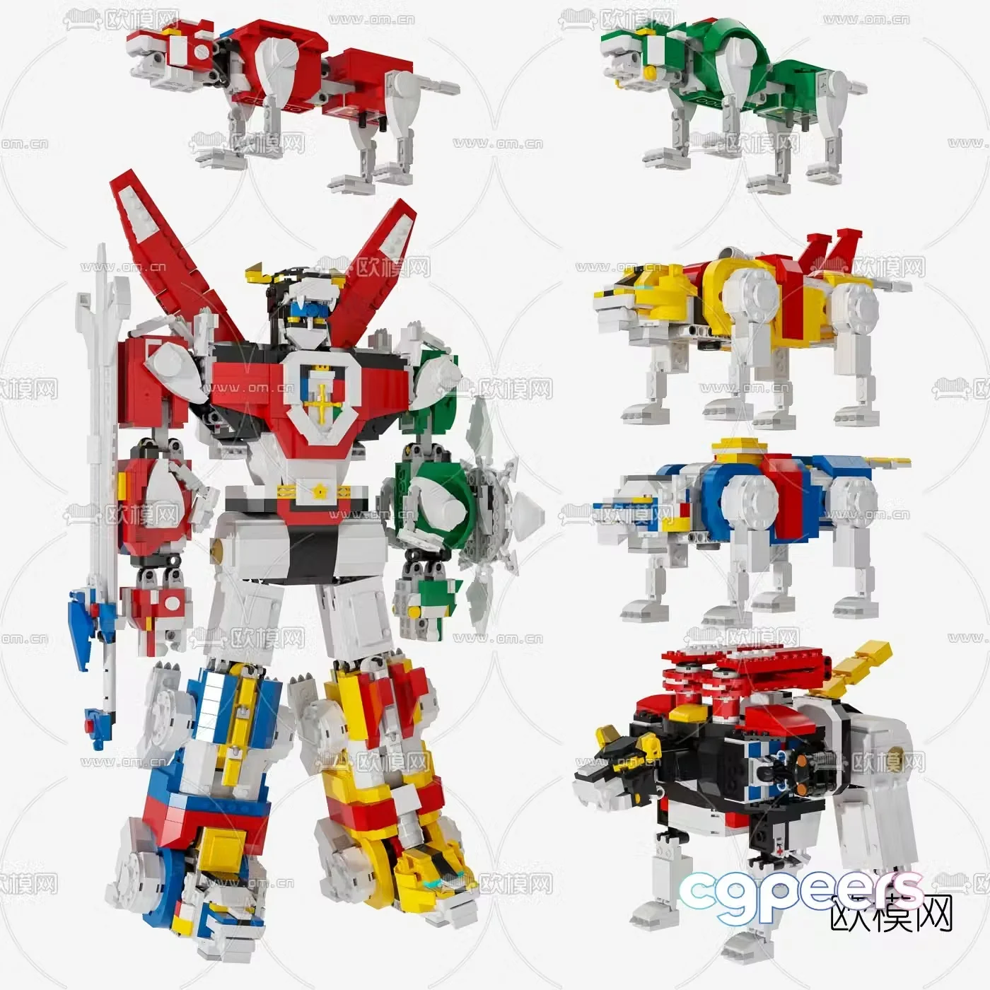 Modern Lego Transformers toy 3d model