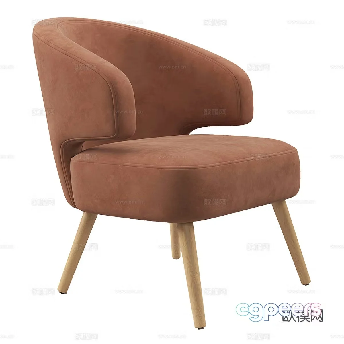 Modern simple single sofa single sofa simple sofa casual sofa living room sofa 3d model