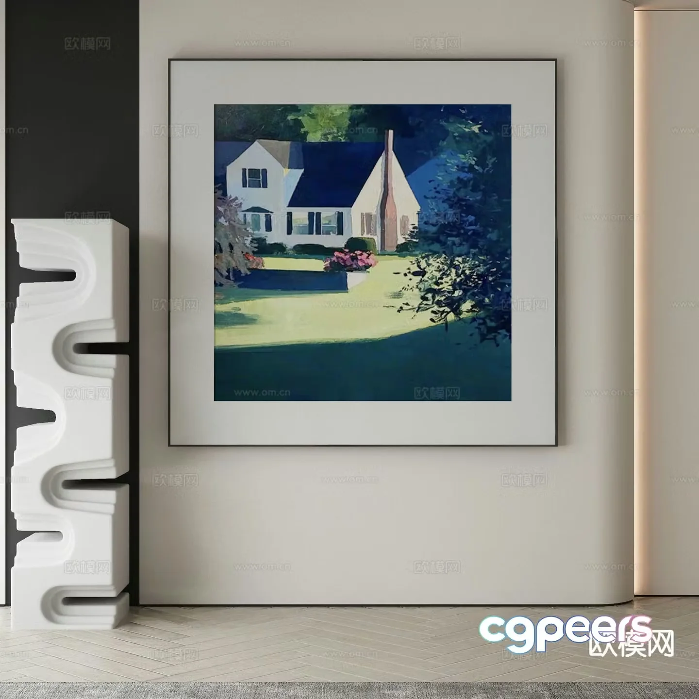 Modern landscape painting decorative painting 3d model
