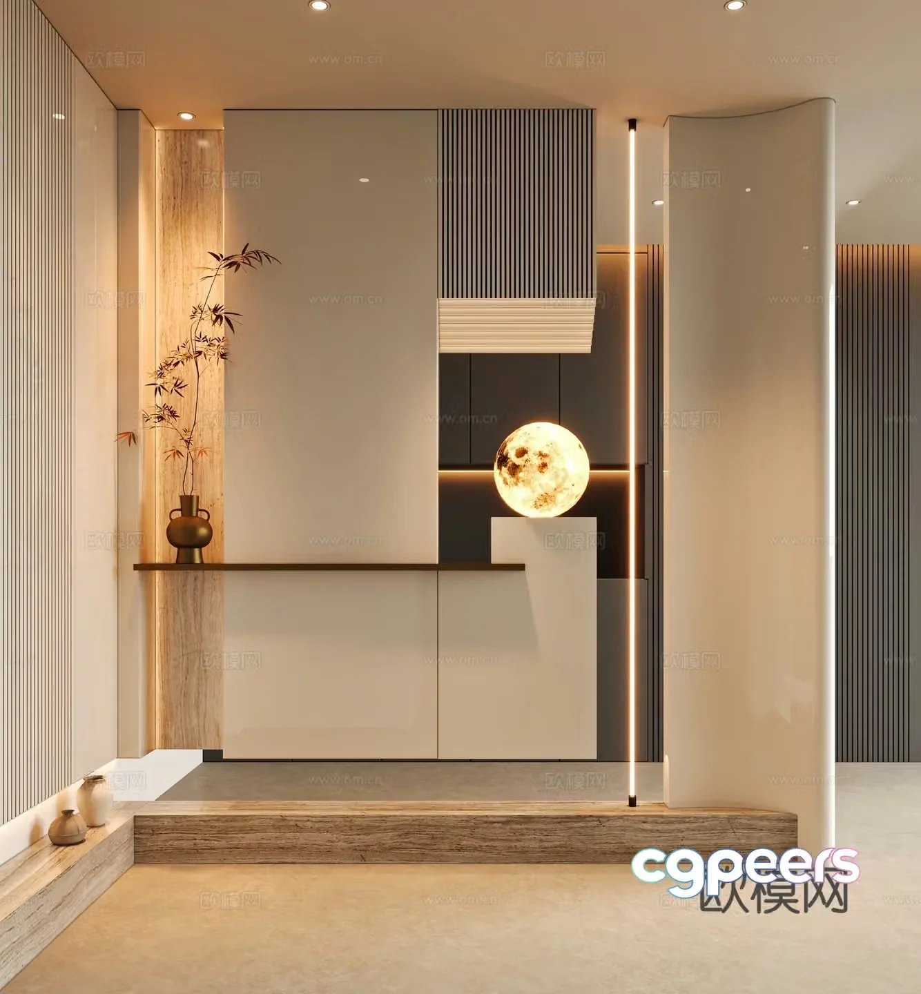 Modern entrance partition 3d model