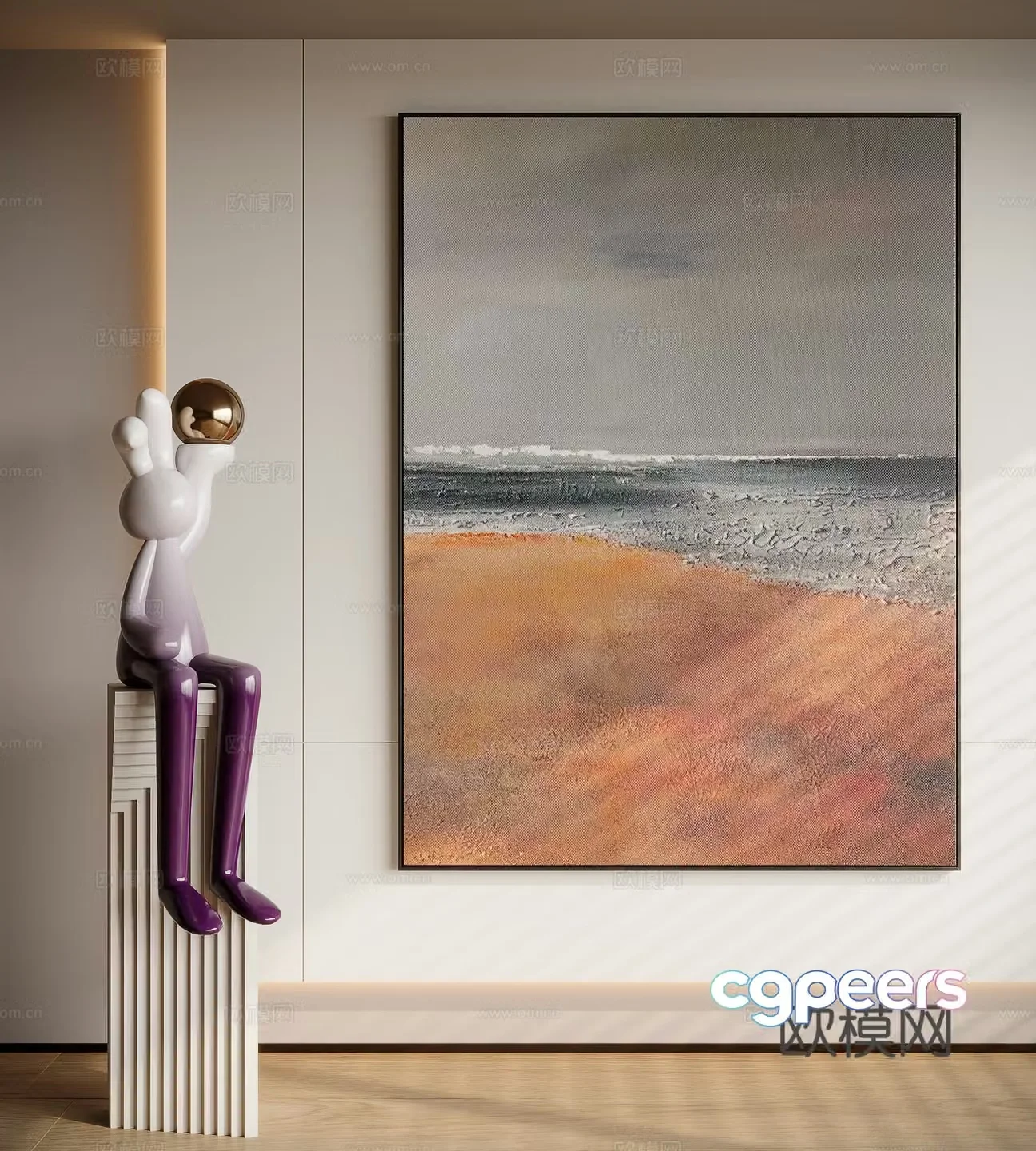 Modern minimalist decorative painting 3d model