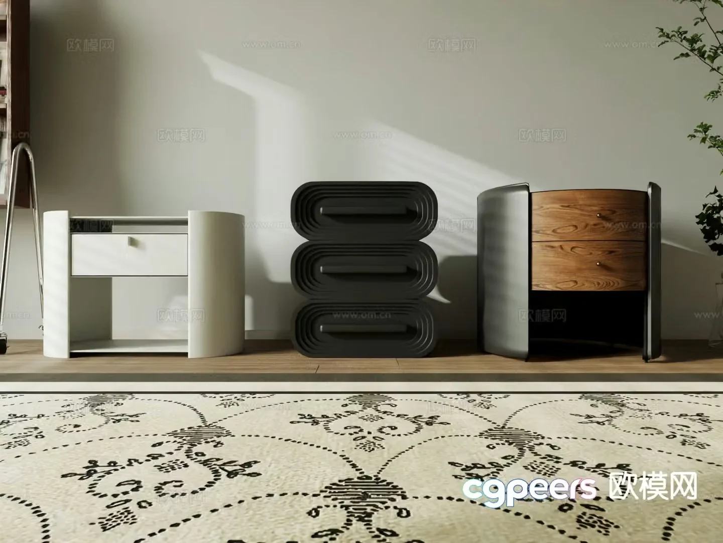 Modern bedside table 3d model