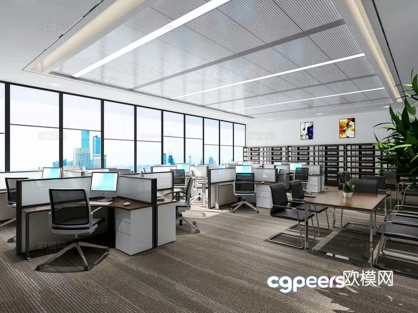 Public office area office 3d model