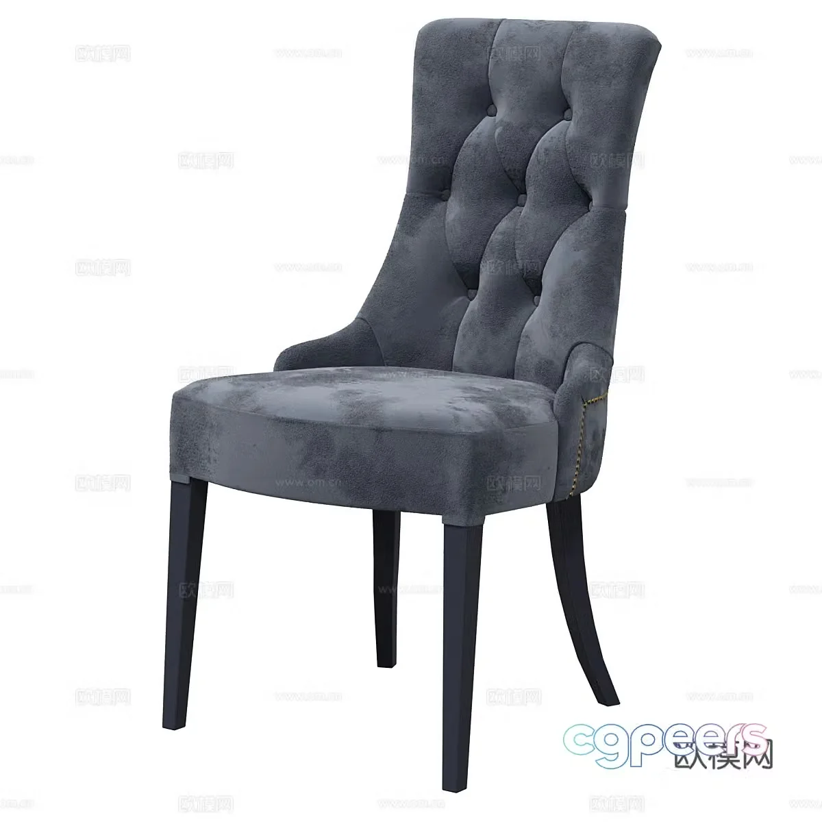 Simple European chair leisure chair 3d model