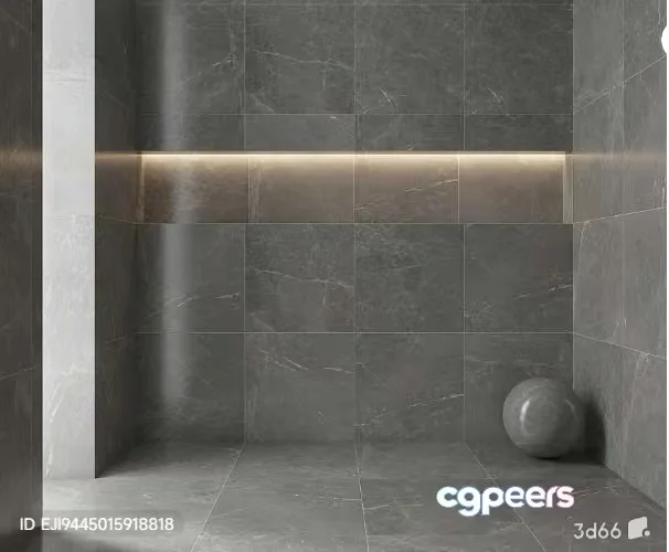 A Gray Marble Bathroom 3D Model – 4542 – VRAY Render