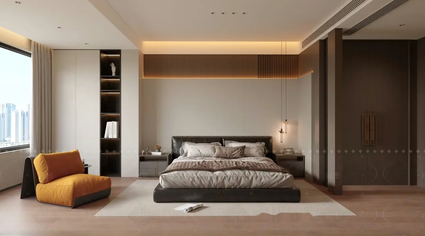 Modern Minimalist Bedroom 3D Model – 8494 – CORONA Render