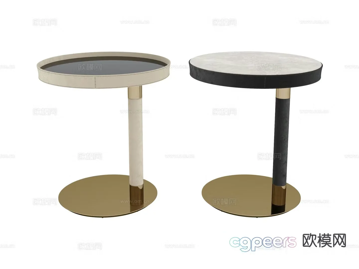 visionnaire-light luxury side table round table corner table 3D model