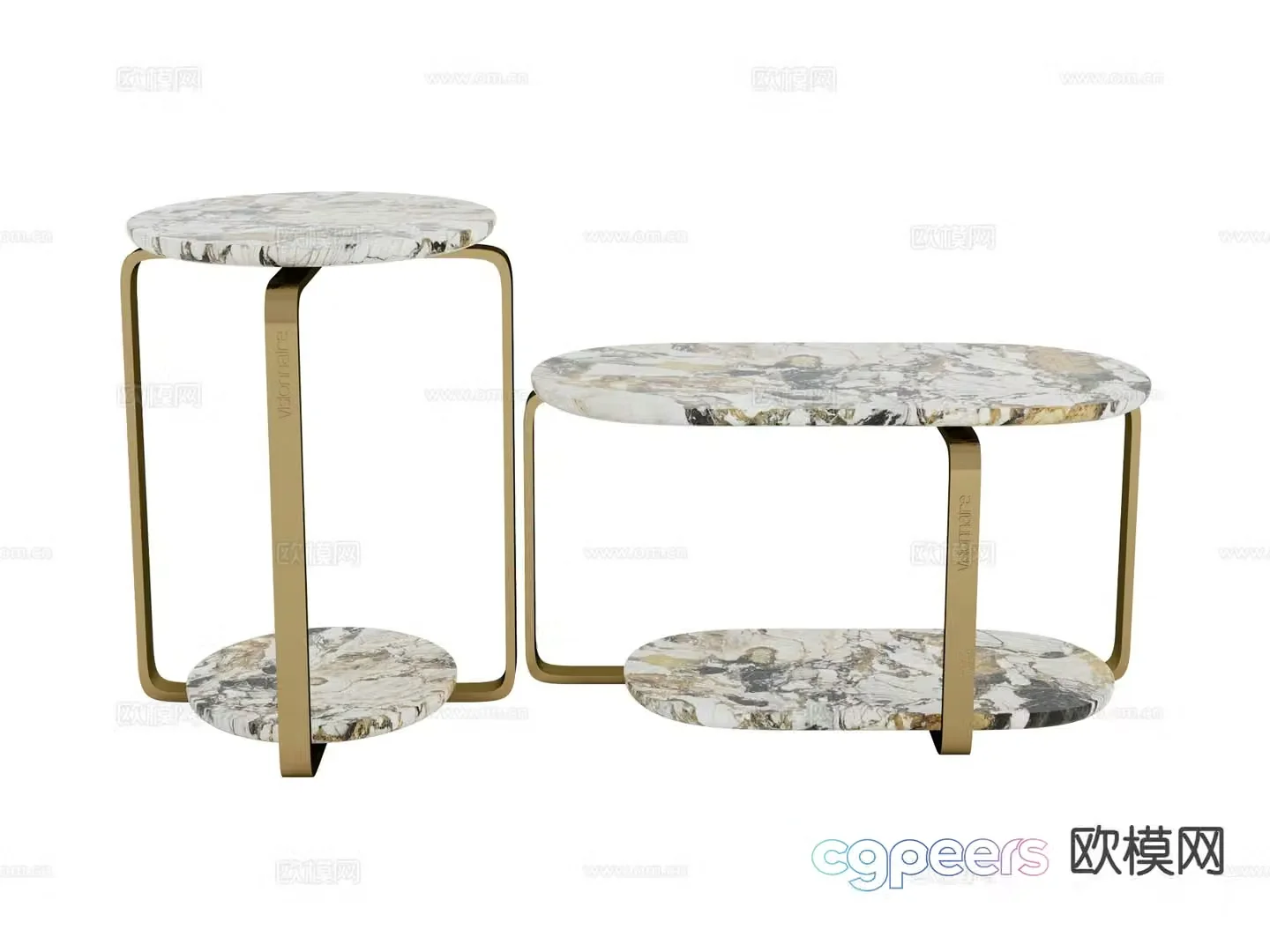 visionnaire light luxury mother-in-law coffee table side table 3d model