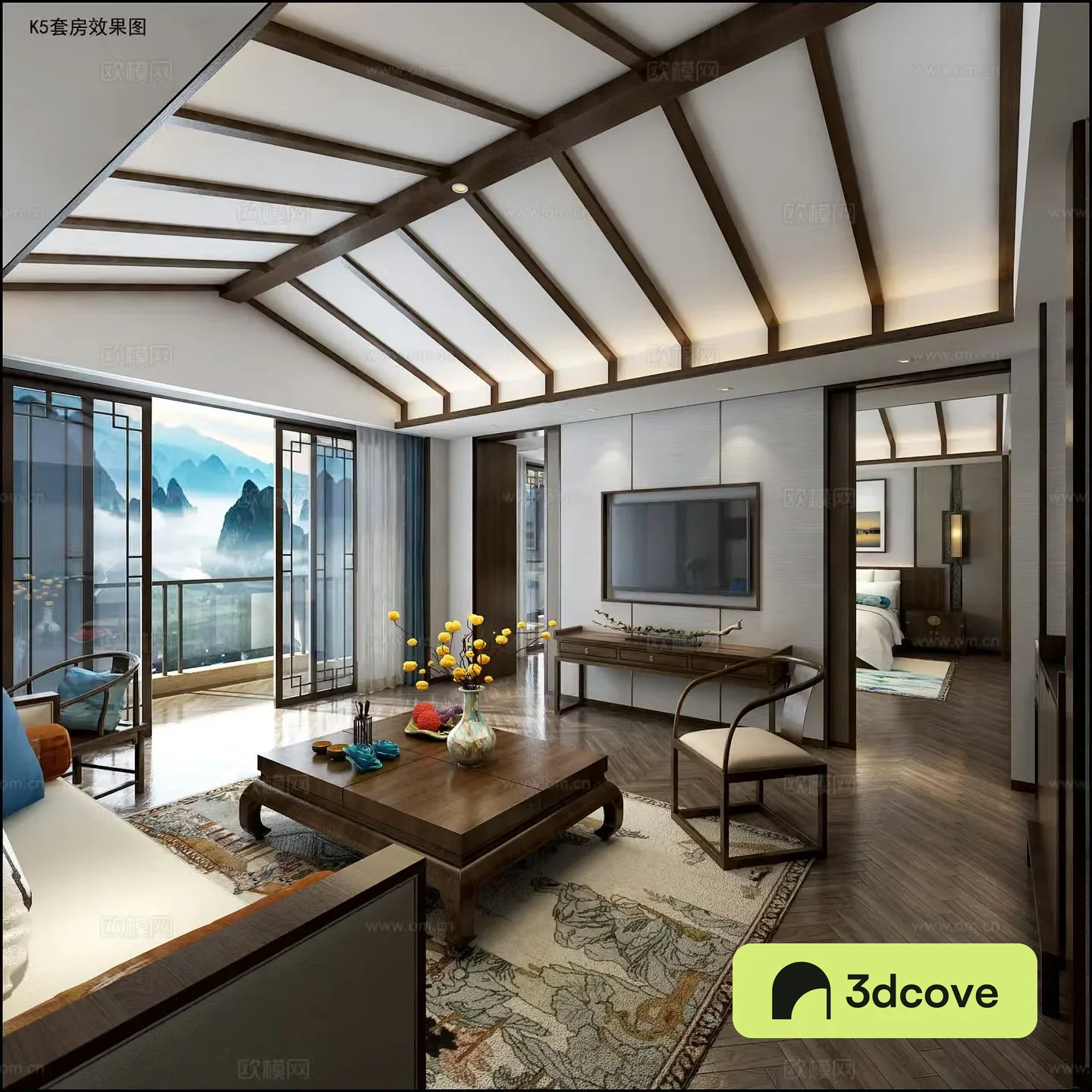 New Chinese style hotel room suite