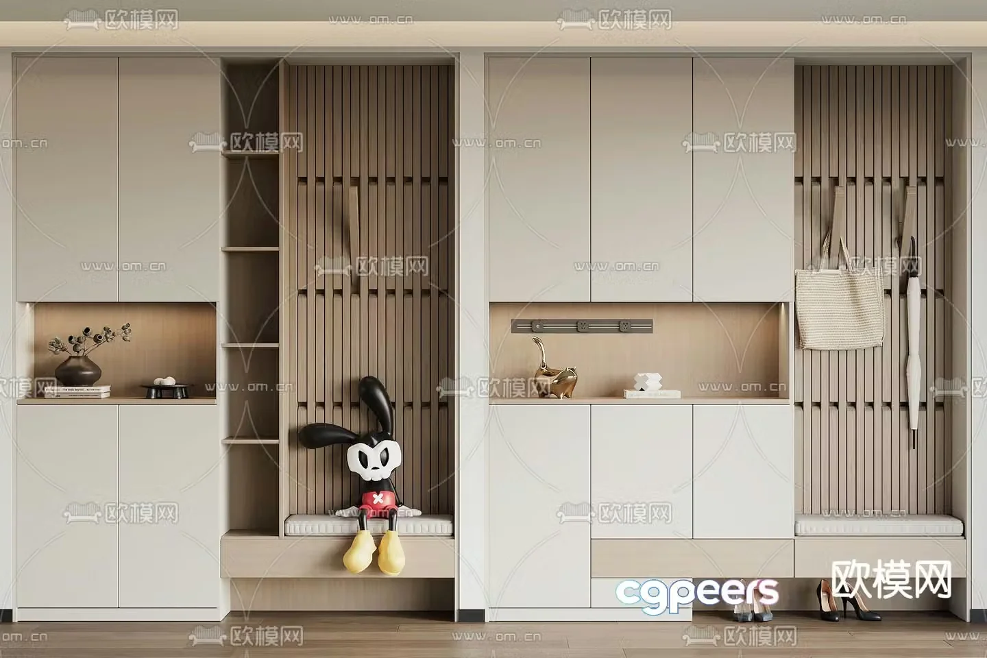 Modern shoe cabinet 3d model