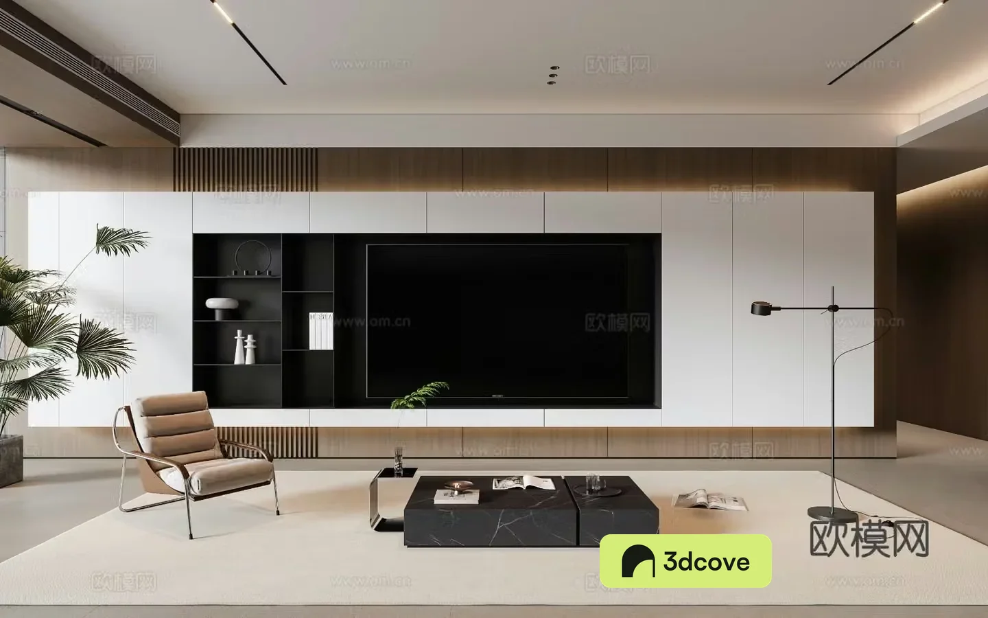 Modern TV background wall