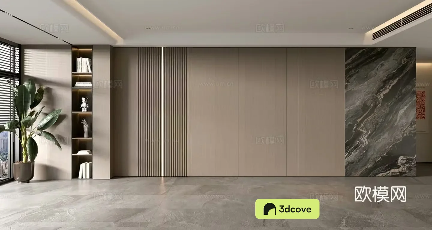 Modern Italian living room light luxury sofa background wall villa living room