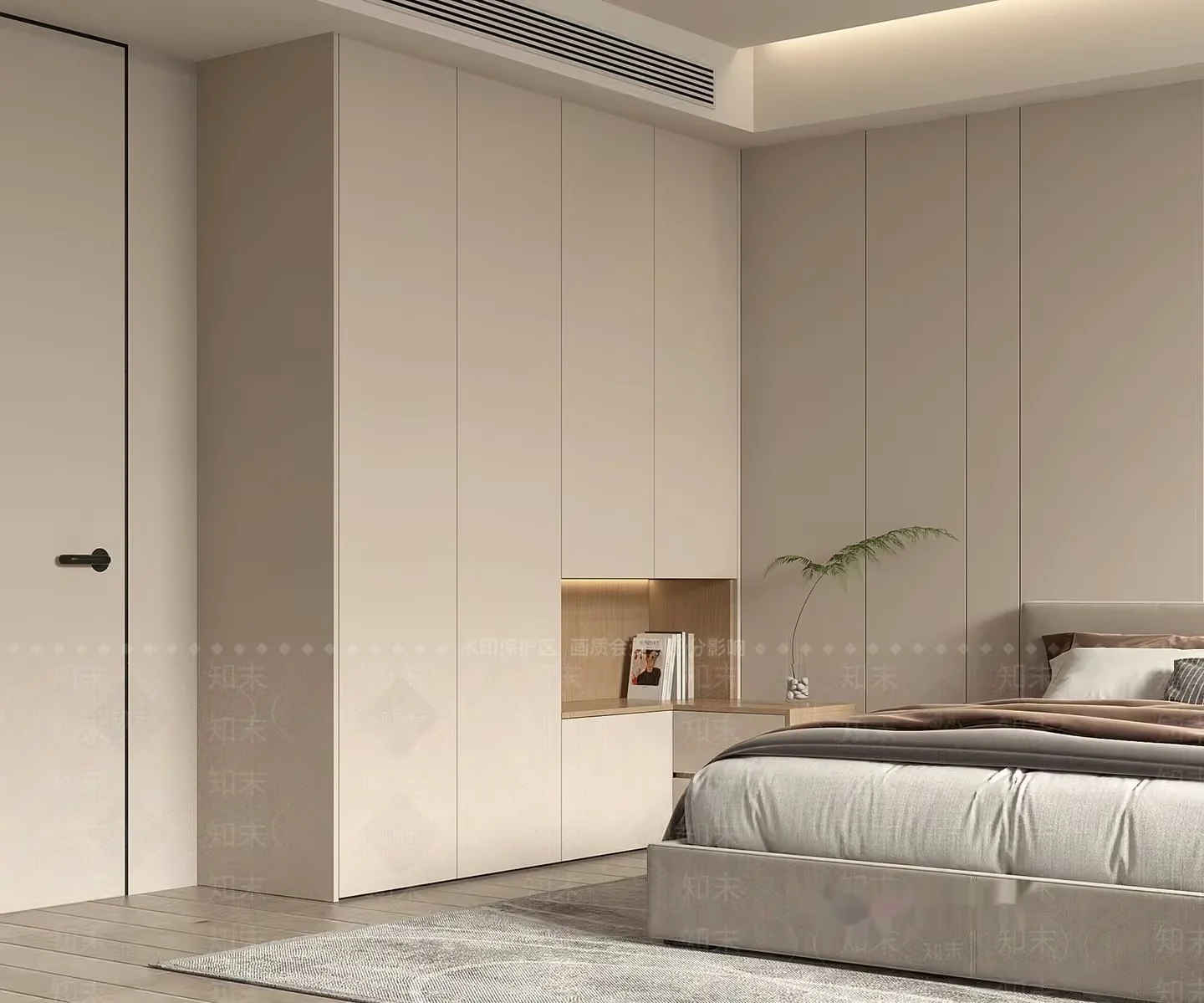 Modern Minimalist Bedroom 3D Model – 12443 – VRAY Render
